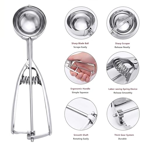 Classic Ice Cream Scoop, 3Pcs Cookie Scoop Set, Essentials
