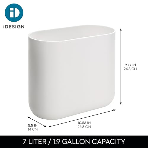 Smart Home iDesign Small Slim Plastic Bathroom Trash Can,