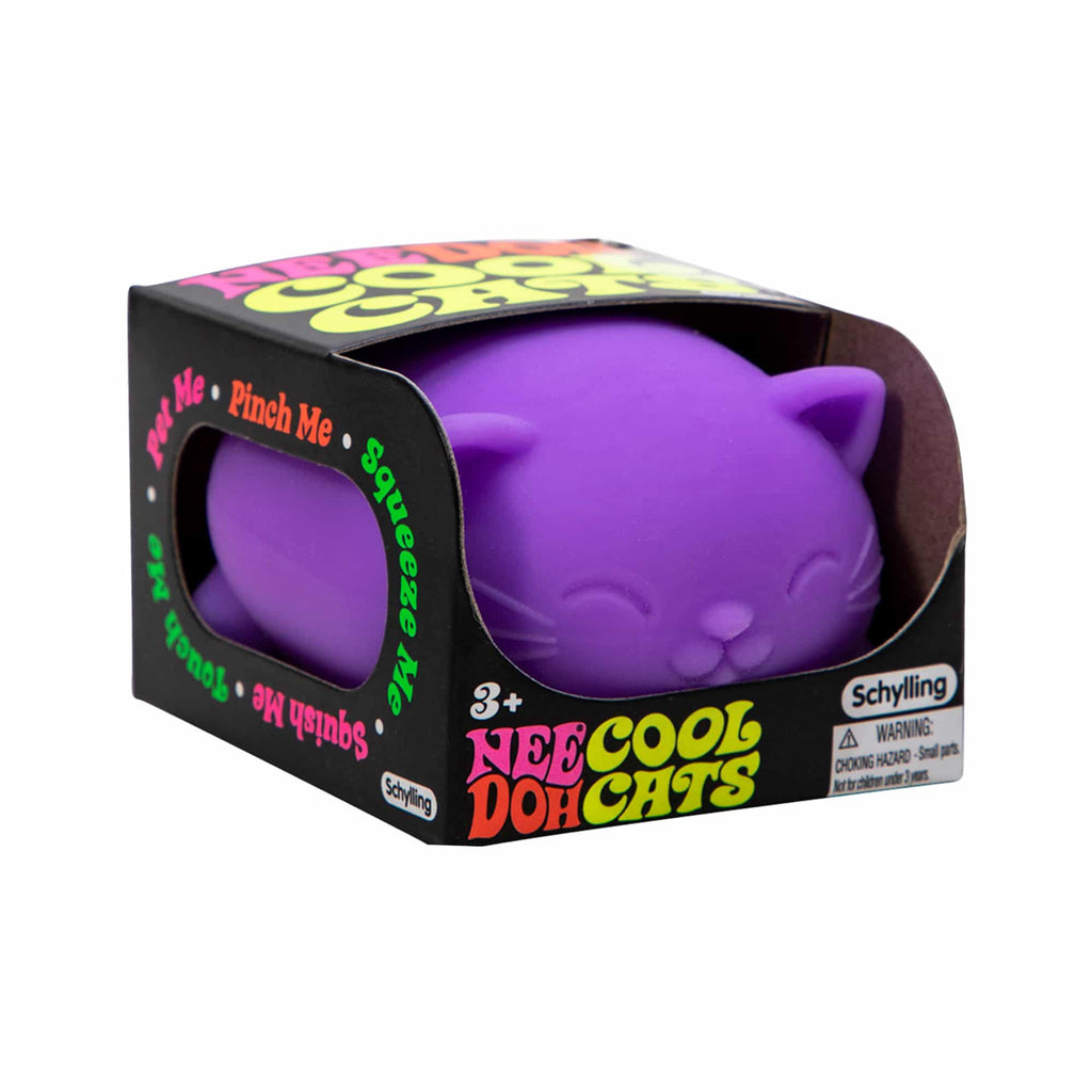 Fun Fidget Monster Cool Cats NeeDoh | Select Morning Crest - Purrfect Cat Squishy Character Stress Toy - Surprise Me! (Random Color)