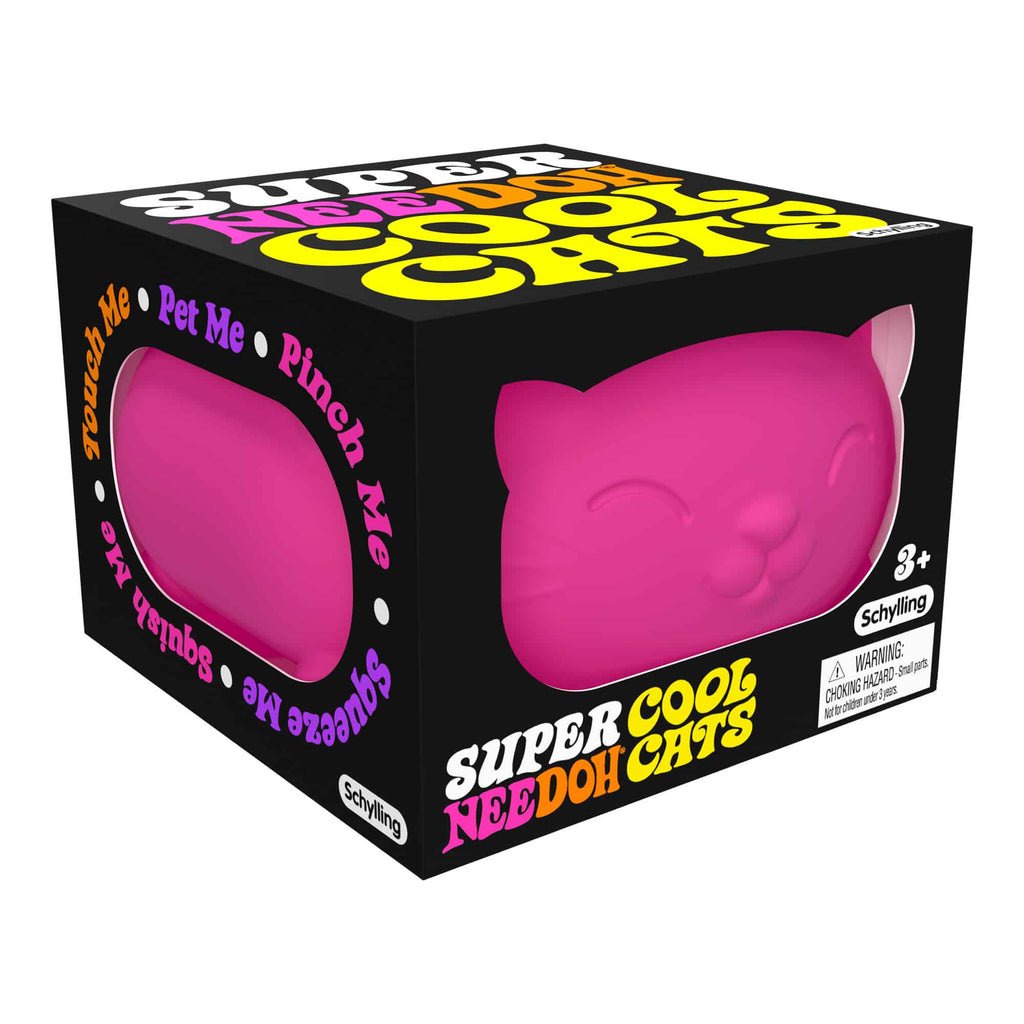 Adorable Character Super NeeDoh Cool Cats | Select Opal Prairie - Cute Animal-Shaped NeeDoh Fidget Toy for Kids - Surprise Me! (Random Color)