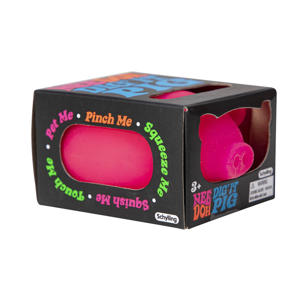 Cute Collectible NeeDoh Dig’ It Pig | Select Velvet Canopy - Purrfect Cat Squishy Character Stress Toy Detail