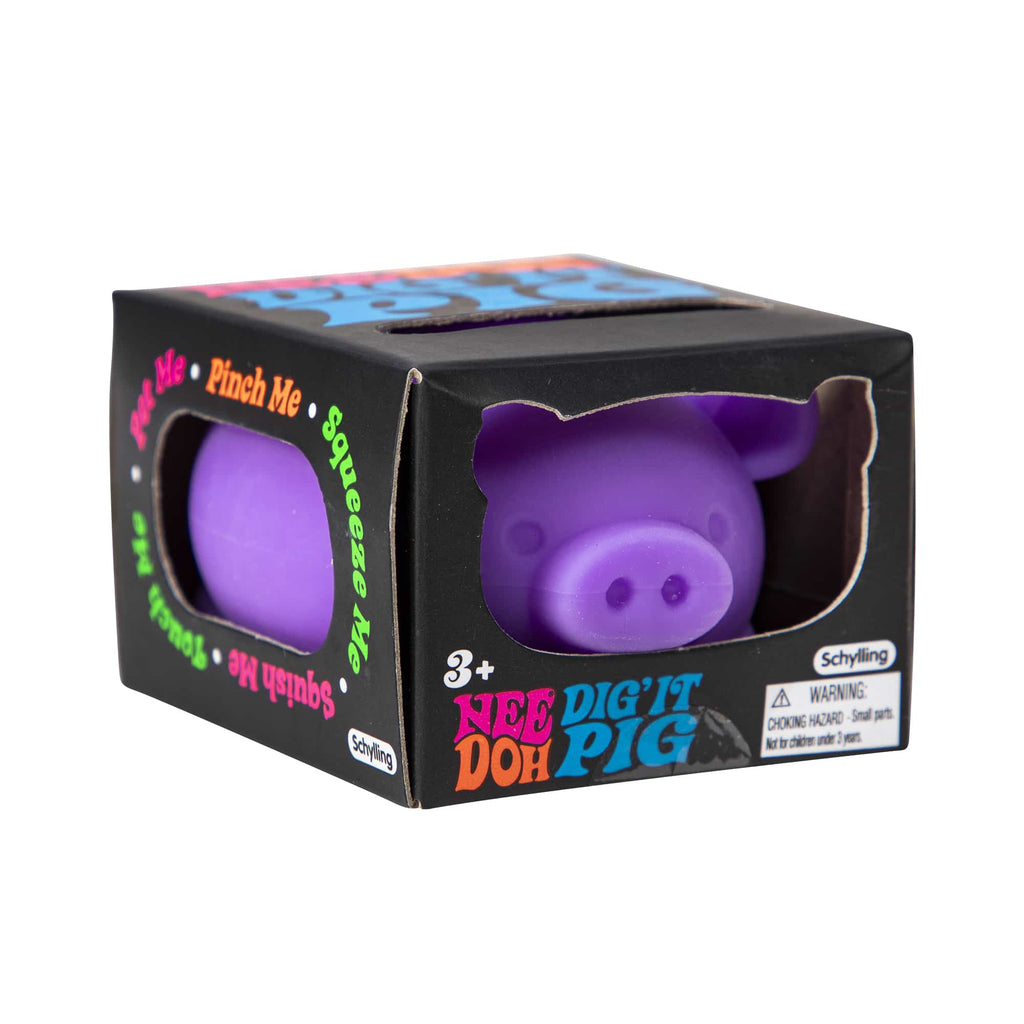 Cute Collectible NeeDoh Dig’ It Pig | Select Velvet Canopy - Purrfect Cat Squishy Character Stress Toy Detail
