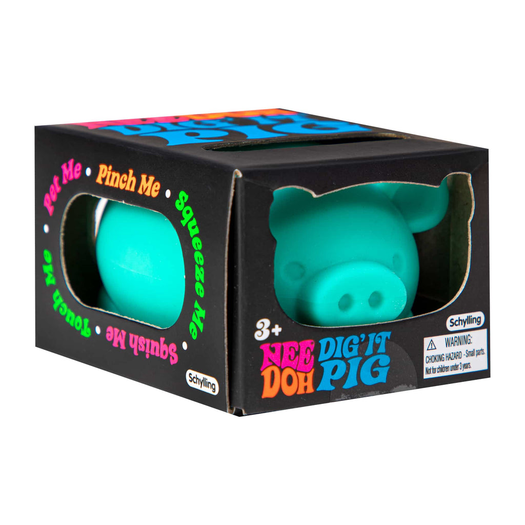 Cute Collectible NeeDoh Dig’ It Pig | Select Velvet Canopy - Purrfect Cat Squishy Character Stress Toy Detail