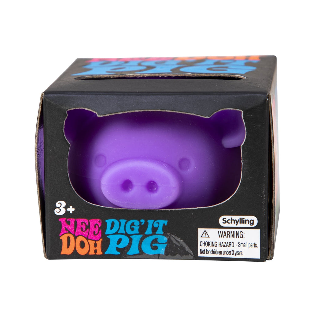Cute Collectible NeeDoh Dig’ It Pig | Select Velvet Canopy - Purrfect Cat Squishy Character Stress Toy Detail