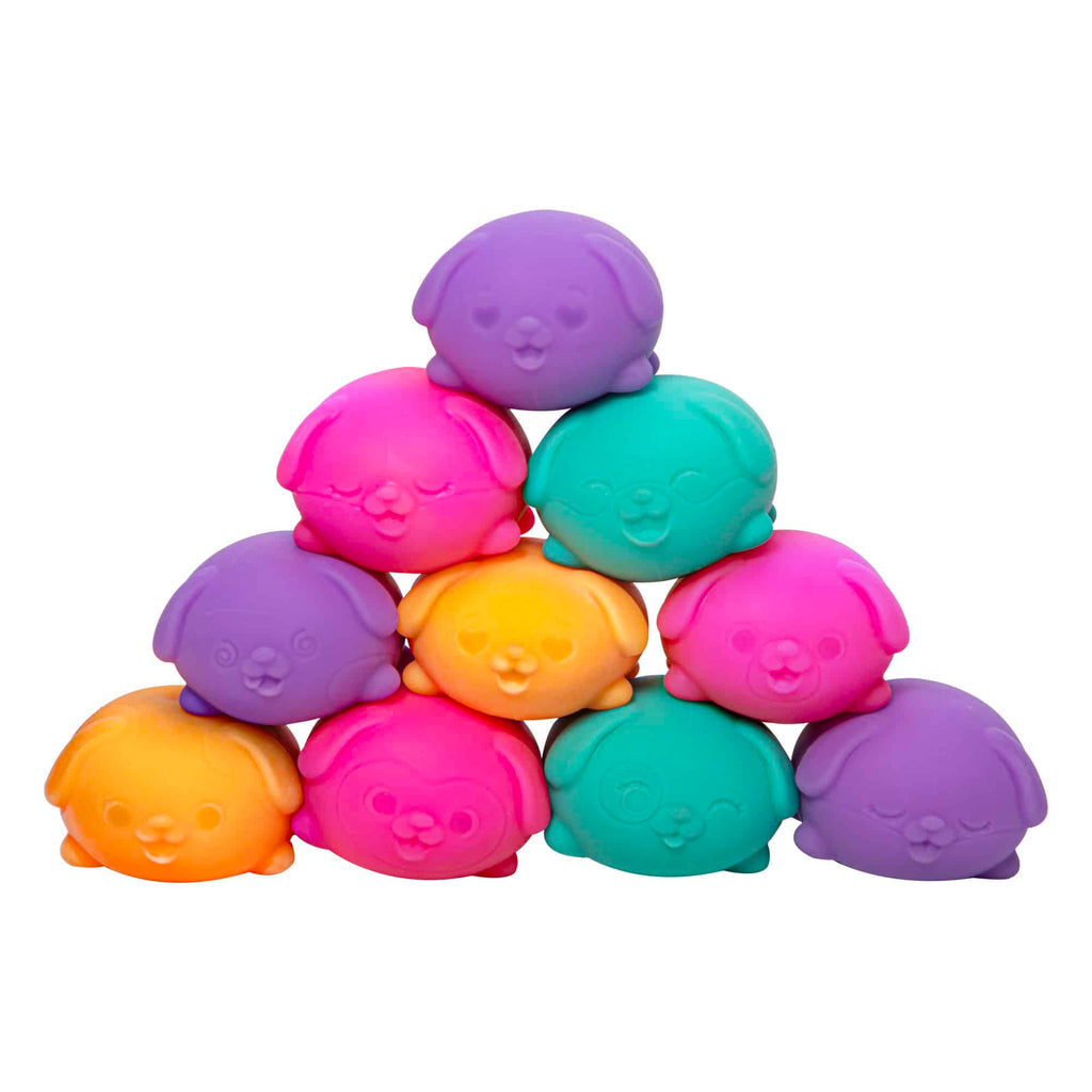 Teeny-Tiny Teenie NeeDoh Funky Pup | Edition Copper Bloom - Teeny NeeDoh 3-Pack Pocket-Sized Squishy Balls Detail