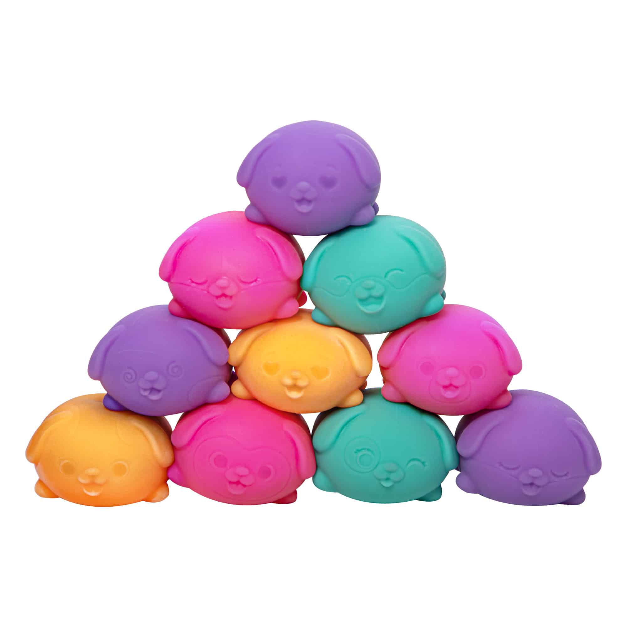 Teeny-Tiny Teenie NeeDoh Funky Pup | Edition Copper Bloom - Teeny NeeDoh 3-Pack Pocket-Sized Squishy Balls Detail