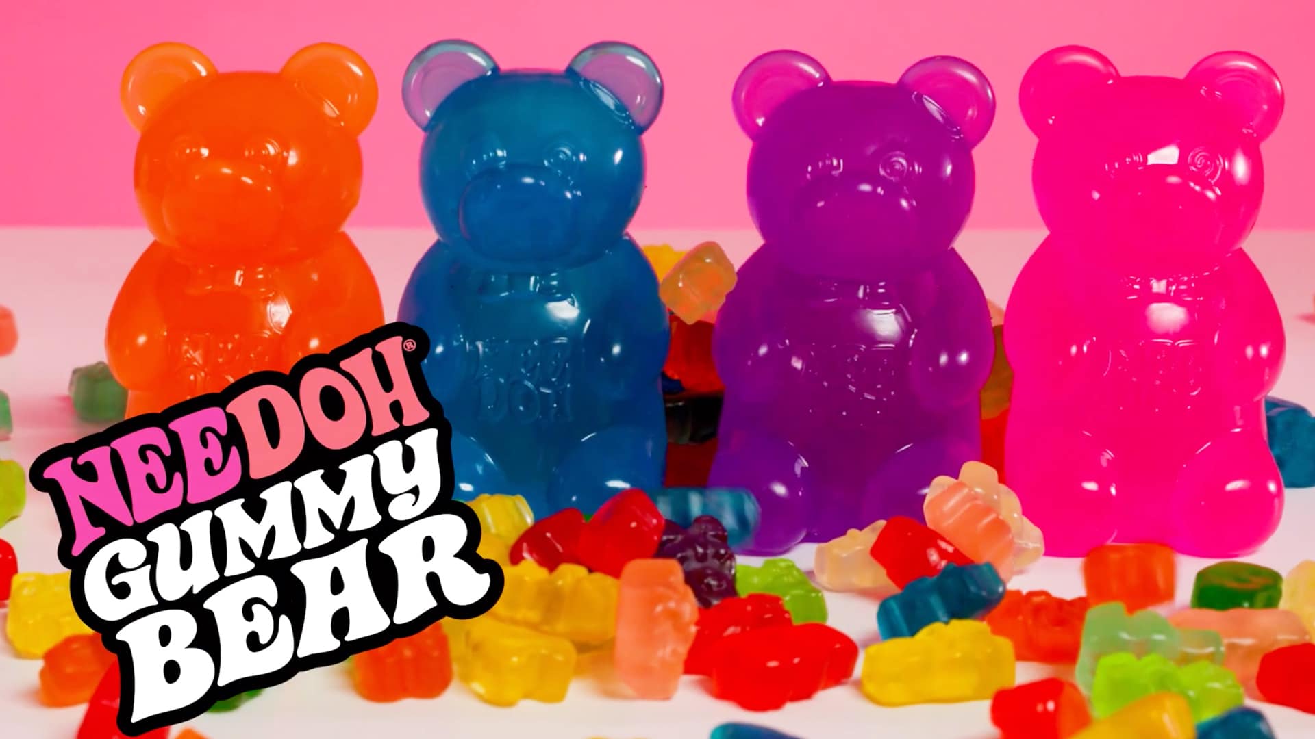 Purrfectly Squishy NeeDoh Gummy Bear | Edition Canyon Forest - Dino Character Malt-Gel Filled Sensory Glob Detail