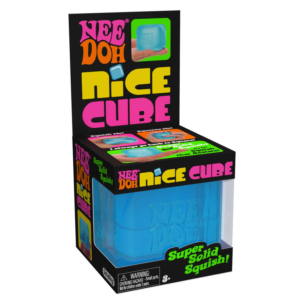 Crystal Clear NeeDoh Nice Cube | Series Elm Bridge - 3-Piece Assorted Nice Cubes Pack for Fidgeting - Surprise Me! (Random Color)