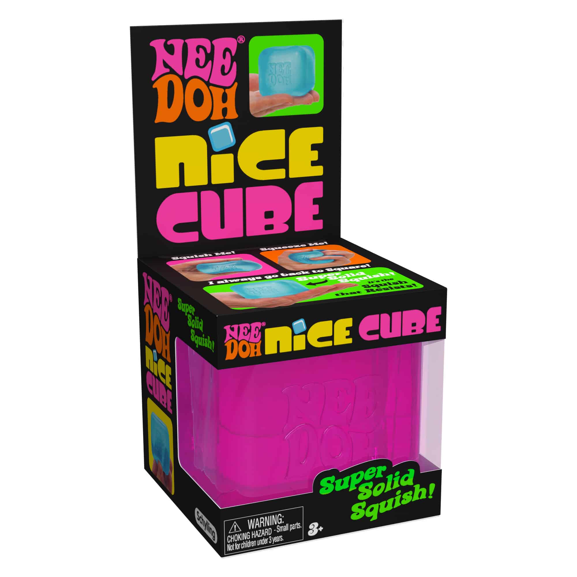 Crystal Clear NeeDoh Nice Cube | Series Elm Bridge - 3-Piece Assorted Nice Cubes Pack for Fidgeting Detail