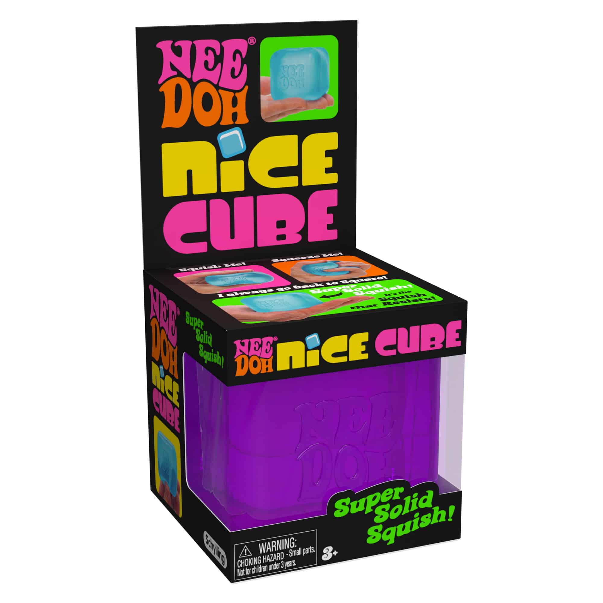 Crystal Clear NeeDoh Nice Cube | Series Elm Bridge - 3-Piece Assorted Nice Cubes Pack for Fidgeting Detail