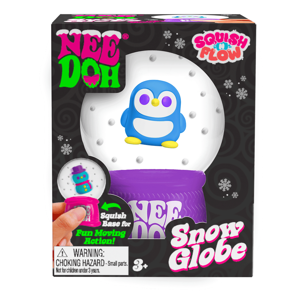 Ice-Cube Texture NeeDoh Squish N Flow Snow Globe | Signature Moonlit Lane - Crystal Clear Squishable Ice Cube NeeDoh - Default Title