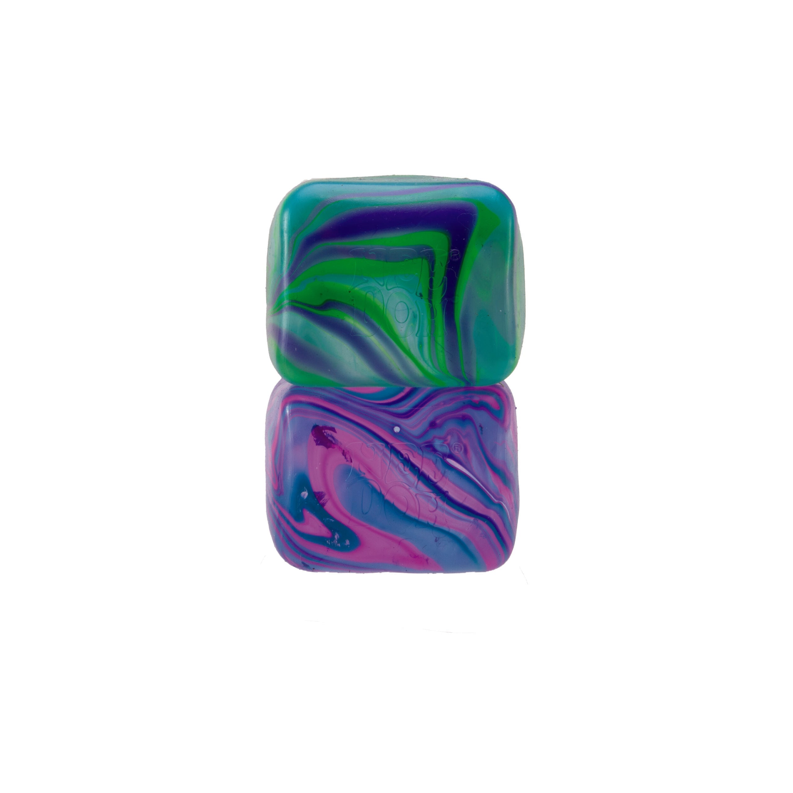 Translucent Jelly NeeDoh Nice Cube Swirl | Select Golden Pond - Crystal Clear Squishable Ice Cube NeeDoh Detail